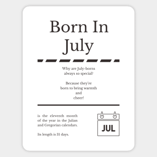 Born in July Sticker